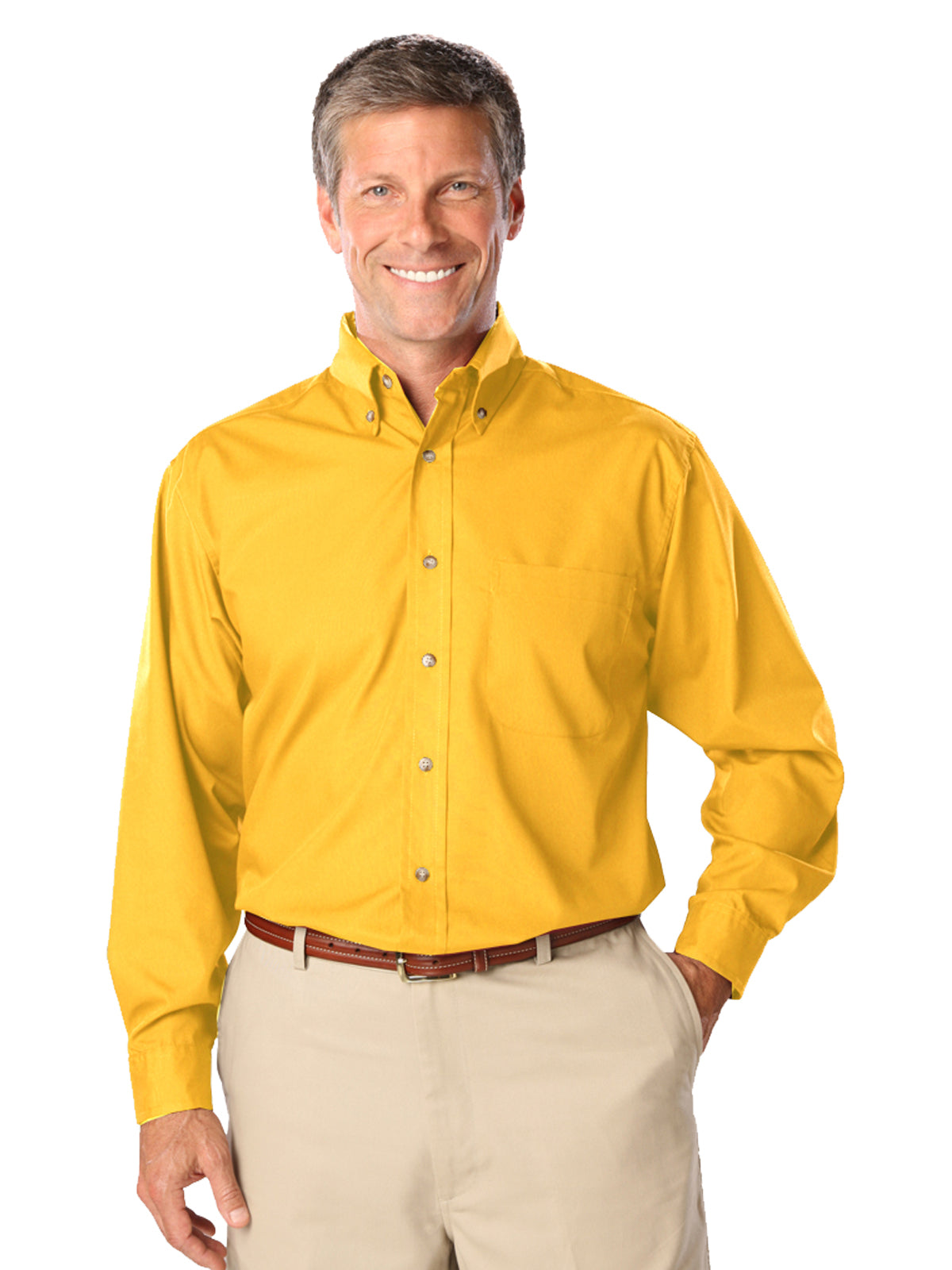 Men's 1-Pocket Superblend Poplin Shirt - BG7216 - Yellow