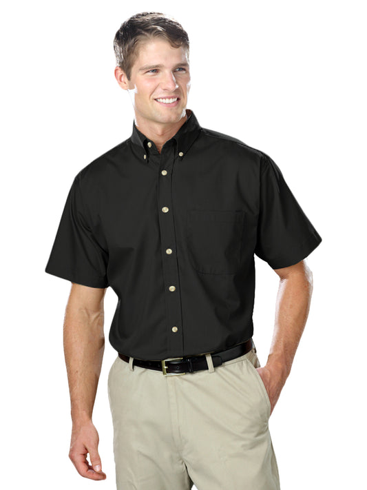 Men's 1-Pocket Short Sleeve Superblend Poplin Shirt - BG7216S - Black
