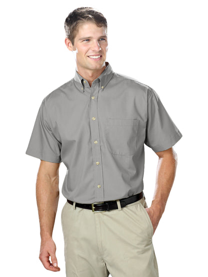 Men's 1-Pocket Short Sleeve Superblend Poplin Shirt - BG7216S - Grey