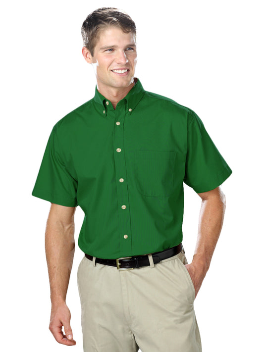 Men's 1-Pocket Short Sleeve Superblend Poplin Shirt - BG7216S - Kelly