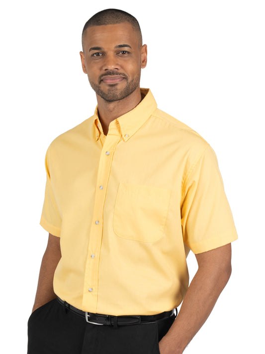 Men's 1-Pocket Short Sleeve Superblend Poplin Shirt - BG7216S - Maize