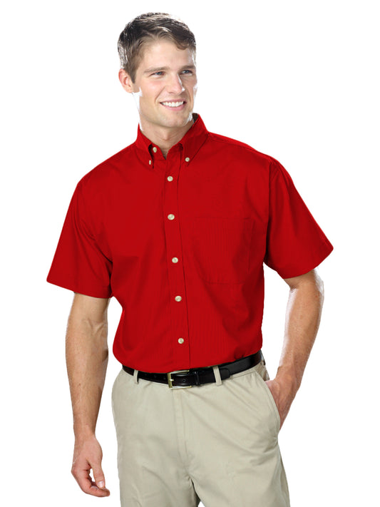 Men's 1-Pocket Short Sleeve Superblend Poplin Shirt - BG7216S - Red