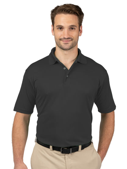Men's Pocketless Wicking Short Sleeve Polo - BG7219 - Black