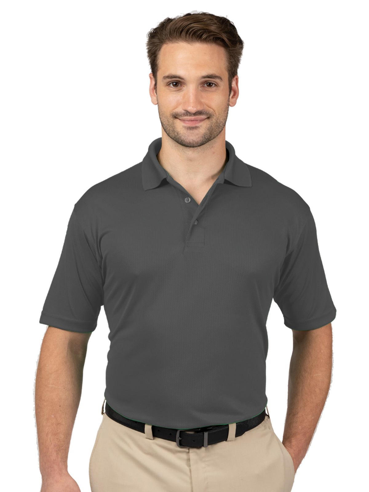 Men's Pocketless Wicking Short Sleeve Polo - BG7219 - Graphite