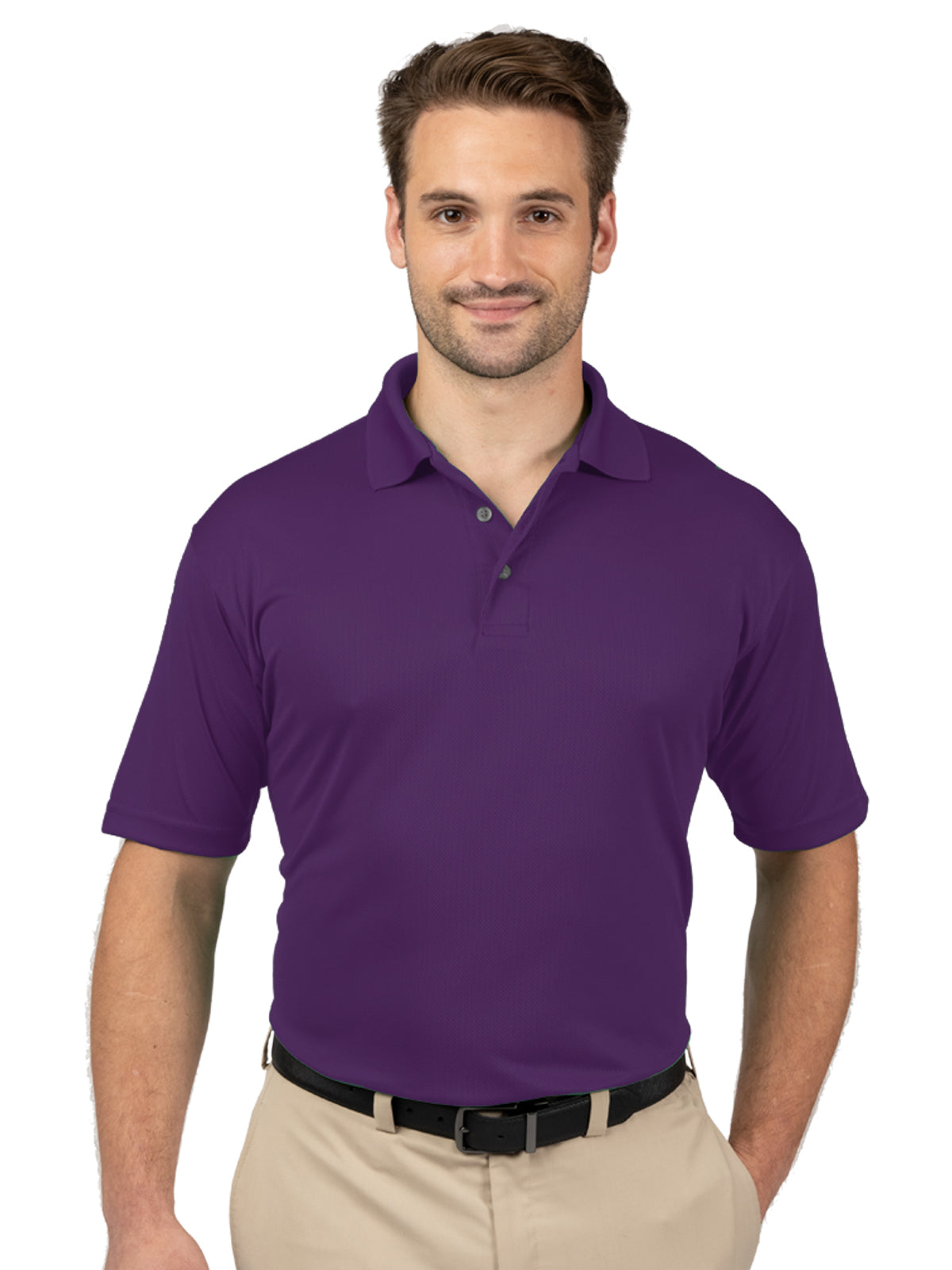 Men's Pocketless Wicking Short Sleeve Polo - BG7219 - Purple