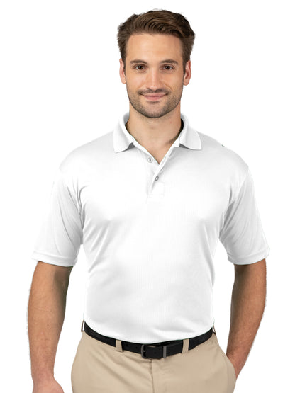 Men's Pocketless Wicking Short Sleeve Polo - BG7219 - White