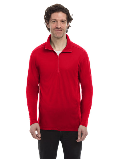 Men's Pocketless 1/4-Zip Long Sleeve Pullover - BG7230 - Red