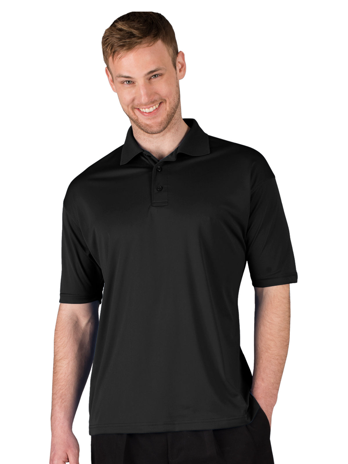 Men's Pocketless Ultra-Lux Polo - BG7231 - Black