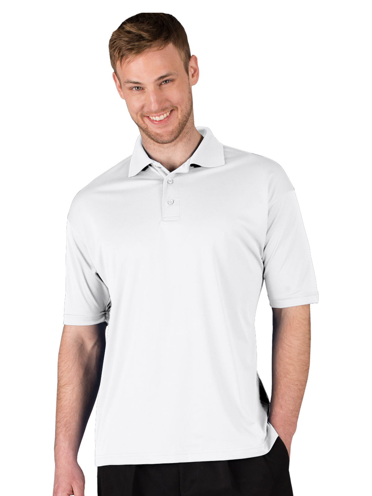 Men's Pocketless Ultra-Lux Polo - BG7231 - White