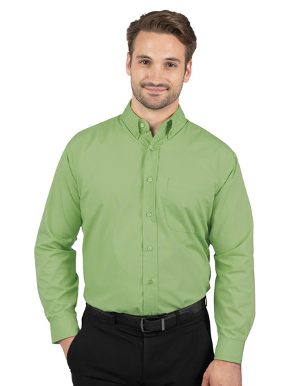 Men's 1-Pocket Matching Buttons Poplin Shirt - BG7266 - Cactus
