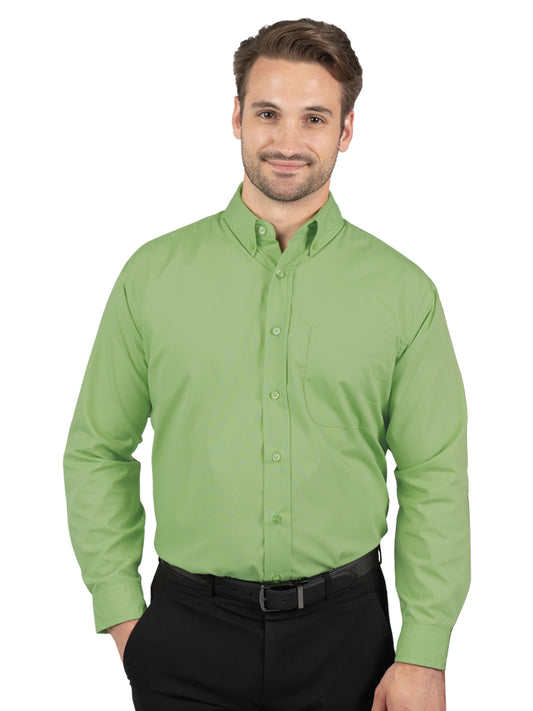 Men's 1-Pocket Matching Buttons Poplin Shirt - BG7266 - Cactus