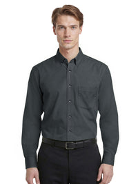 Men's 1-Pocket Matching Buttons Poplin Shirt - BG7266 - Graphite