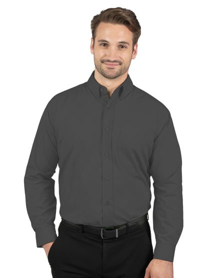 Men's 1-Pocket Matching Buttons Poplin Shirt - BG7266 - Graphite