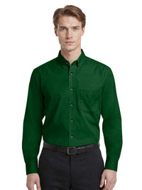 Men's 1-Pocket Matching Buttons Poplin Shirt - BG7266 - Hunter