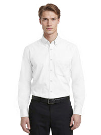 Men's 1-Pocket Matching Buttons Poplin Shirt - BG7266 - White