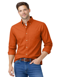 Men's 1-Pocket Cotton Twill Shirt - BG8213 - Burnt Orange