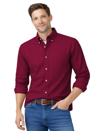Men's 1-Pocket Cotton Twill Shirt - BG8213 - Burgundy