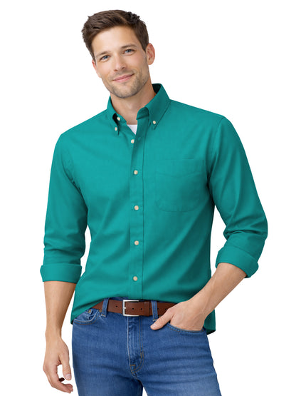 Men's 1-Pocket Cotton Twill Shirt - BG8213 - Jade