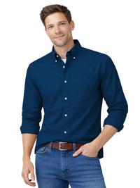 Men's 1-Pocket Cotton Twill Shirt - BG8213 - Navy
