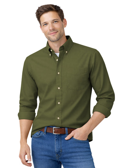 Men's 1-Pocket Cotton Twill Shirt - BG8213 - Olive