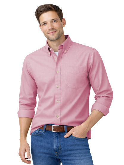 Men's 1-Pocket Cotton Twill Shirt - BG8213 - Pink