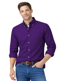 Men's 1-Pocket Cotton Twill Shirt - BG8213 - Purple