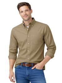 Men's 1-Pocket Cotton Twill Shirt - BG8213 - Tan