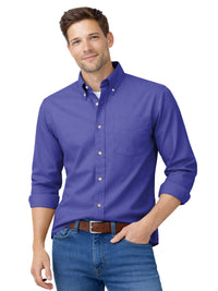 Men's 1-Pocket Cotton Twill Shirt - BG8213 - Violet
