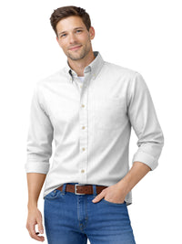 Men's 1-Pocket Cotton Twill Shirt - BG8213 - White