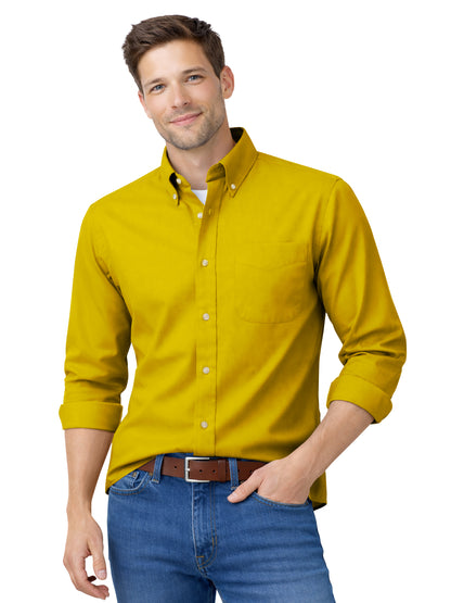 Men's 1-Pocket Cotton Twill Shirt - BG8213 - Yellow