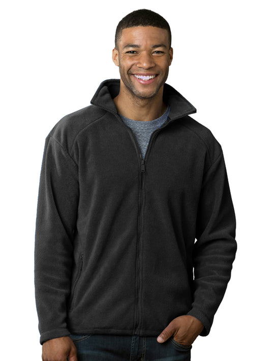 Men's 2-Pocket Micro Fleece Full Zip Jacket - BG9951 - Polar Black