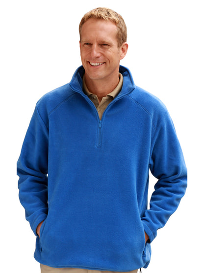 Unisex 2-Pocket Micro Fleece Zip Pullover - BG9952 - Polar Blue