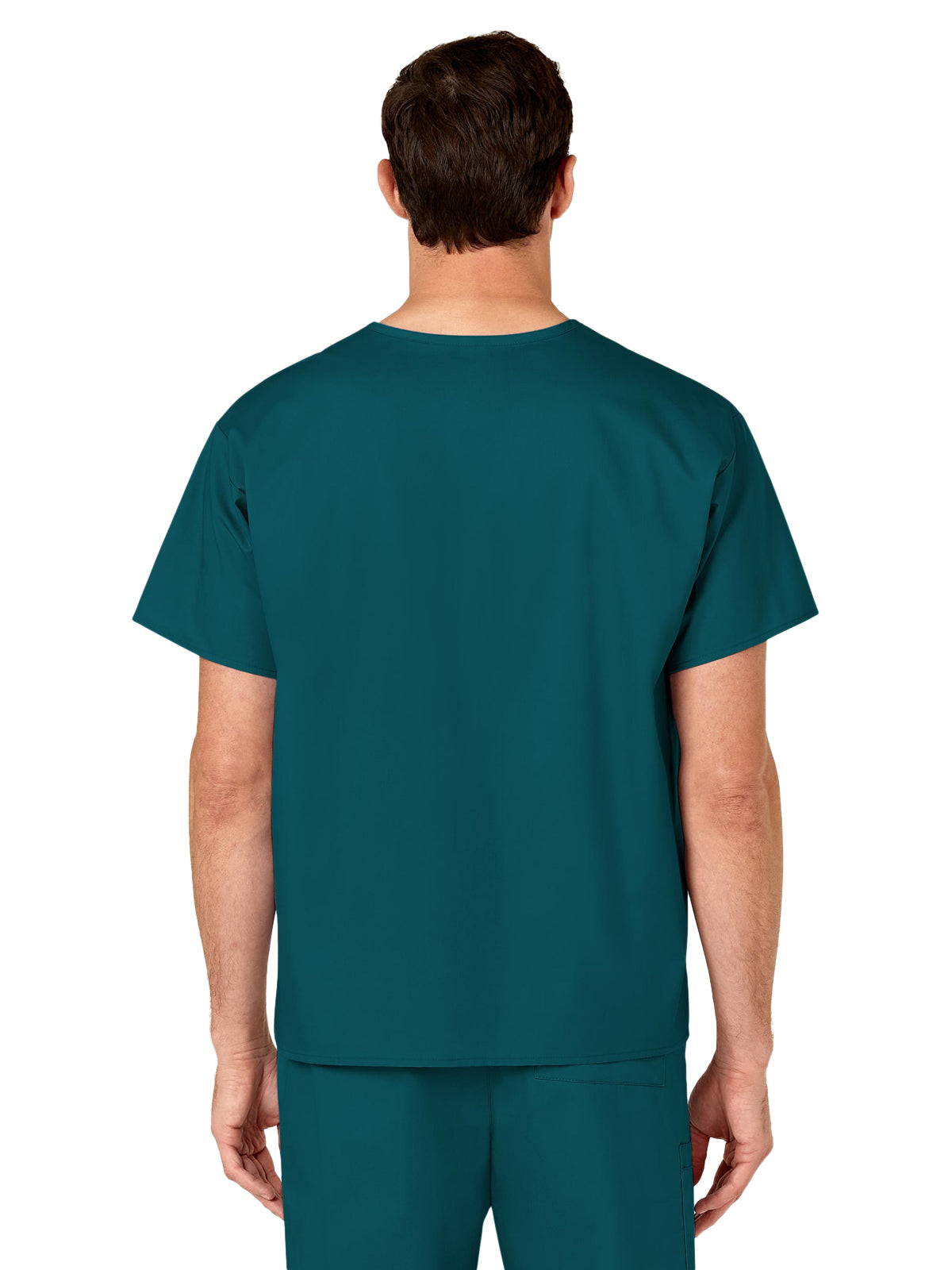 Unisex Double-Pocket V-Neck Scrub Top - 100 - Caribbean