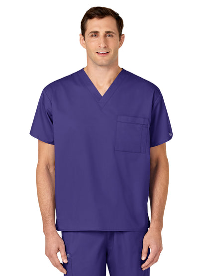 Unisex Double-Pocket V-Neck Scrub Top - 100 - Grape