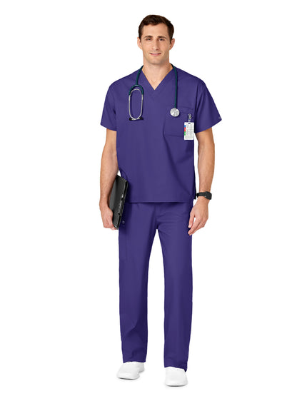 Unisex Double-Pocket V-Neck Scrub Top - 100 - Grape