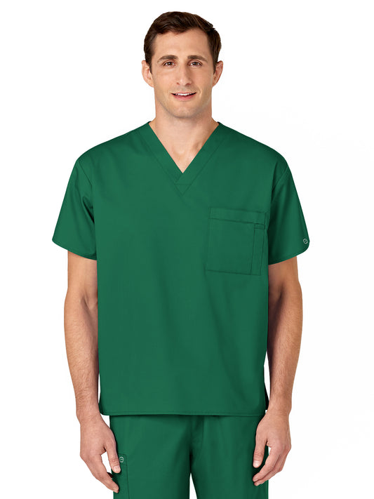 Unisex Double-Pocket V-Neck Scrub Top - 100 - Hunter