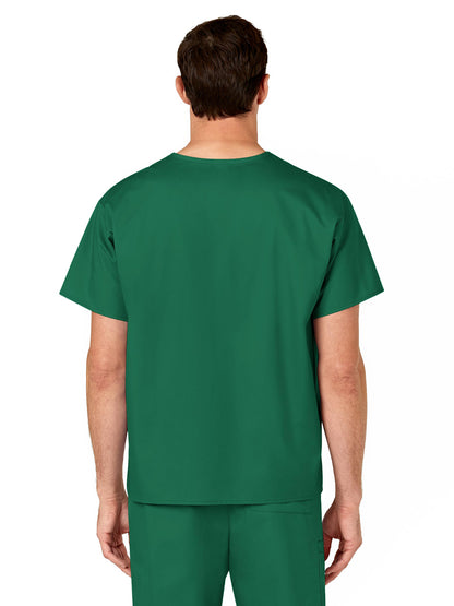 Unisex Double-Pocket V-Neck Scrub Top - 100 - Hunter