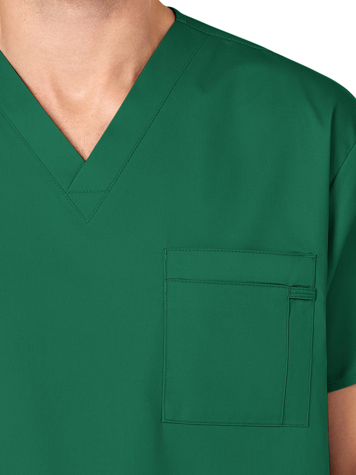 Unisex Double-Pocket V-Neck Scrub Top - 100 - Hunter