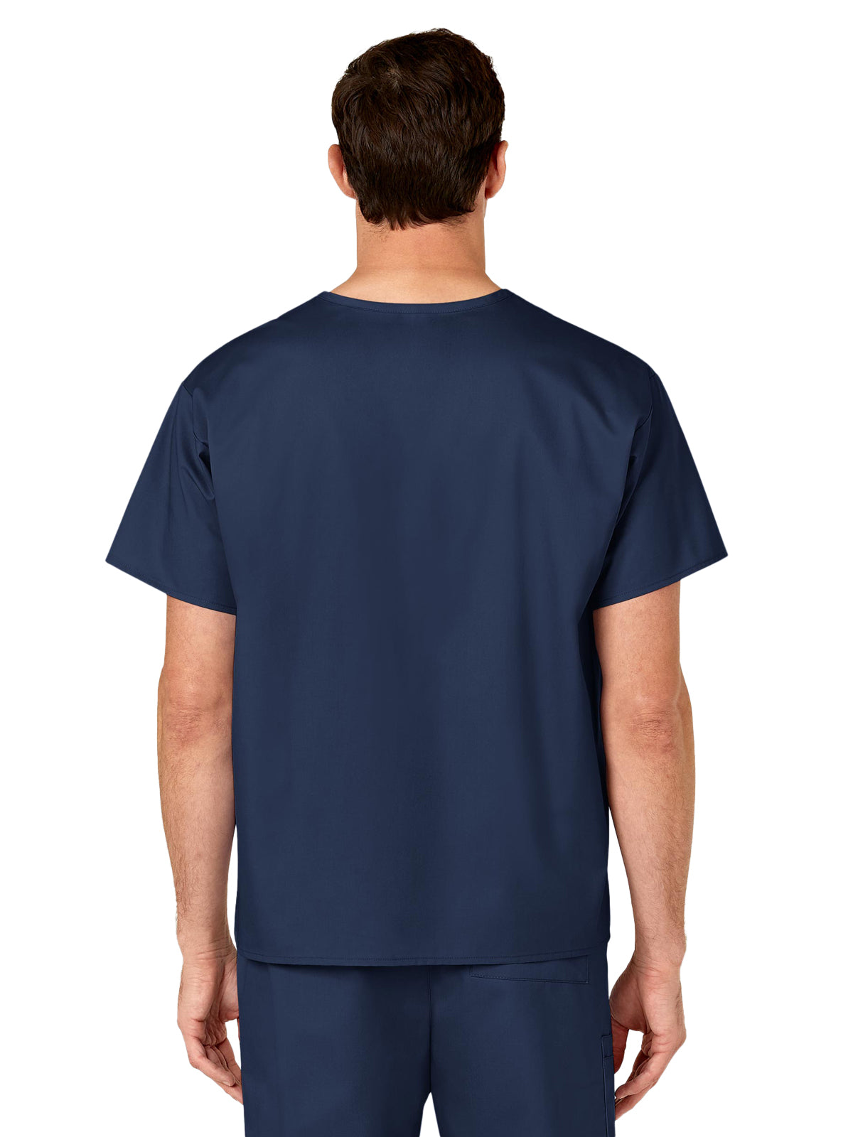 Unisex Double-Pocket V-Neck Scrub Top - 100 - Navy