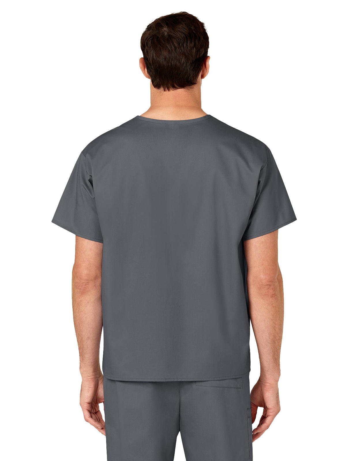 Unisex Double-Pocket V-Neck Scrub Top - 100 - Pewter