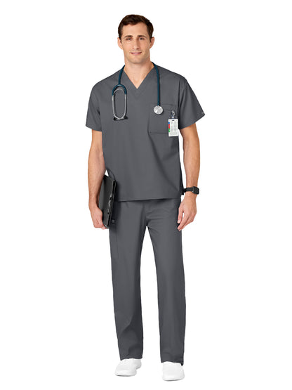 Unisex Double-Pocket V-Neck Scrub Top - 100 - Pewter