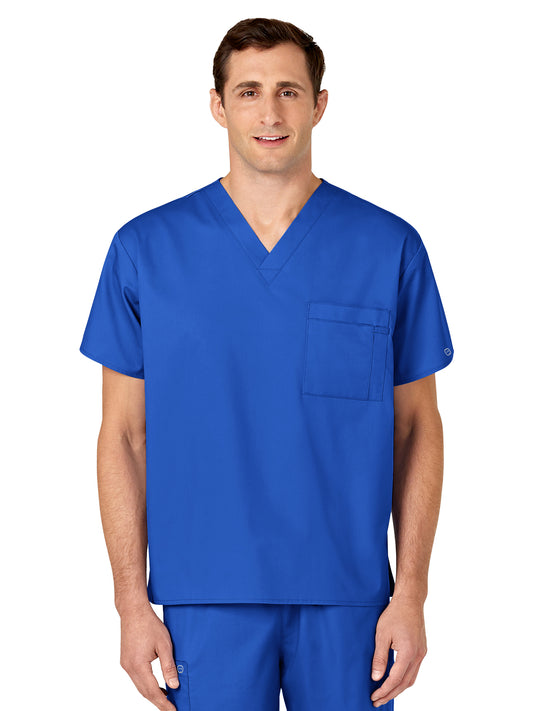 Unisex Double-Pocket V-Neck Scrub Top - 100 - Royal