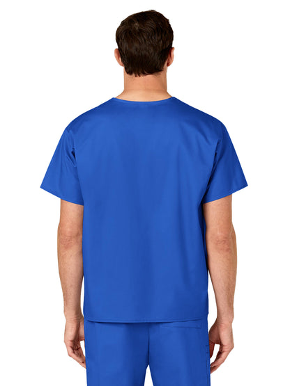 Unisex Double-Pocket V-Neck Scrub Top - 100 - Royal