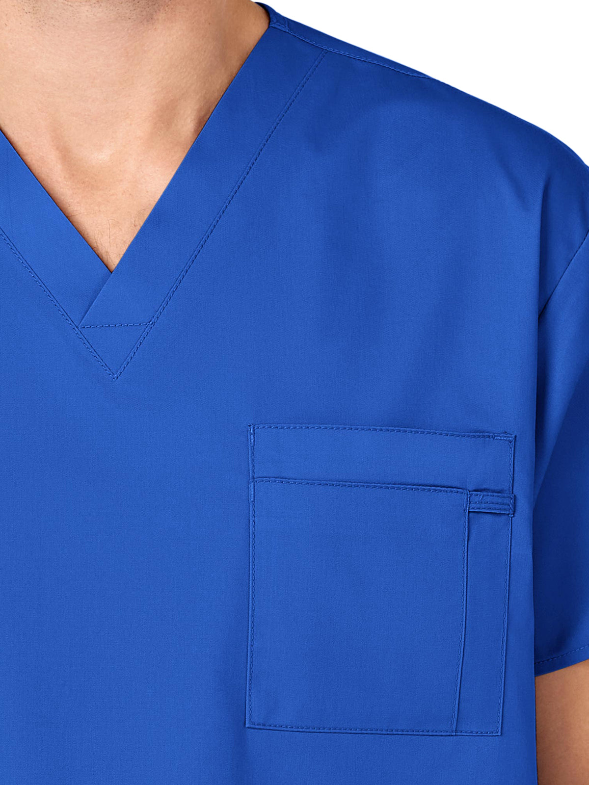 Unisex Double-Pocket V-Neck Scrub Top - 100 - Royal