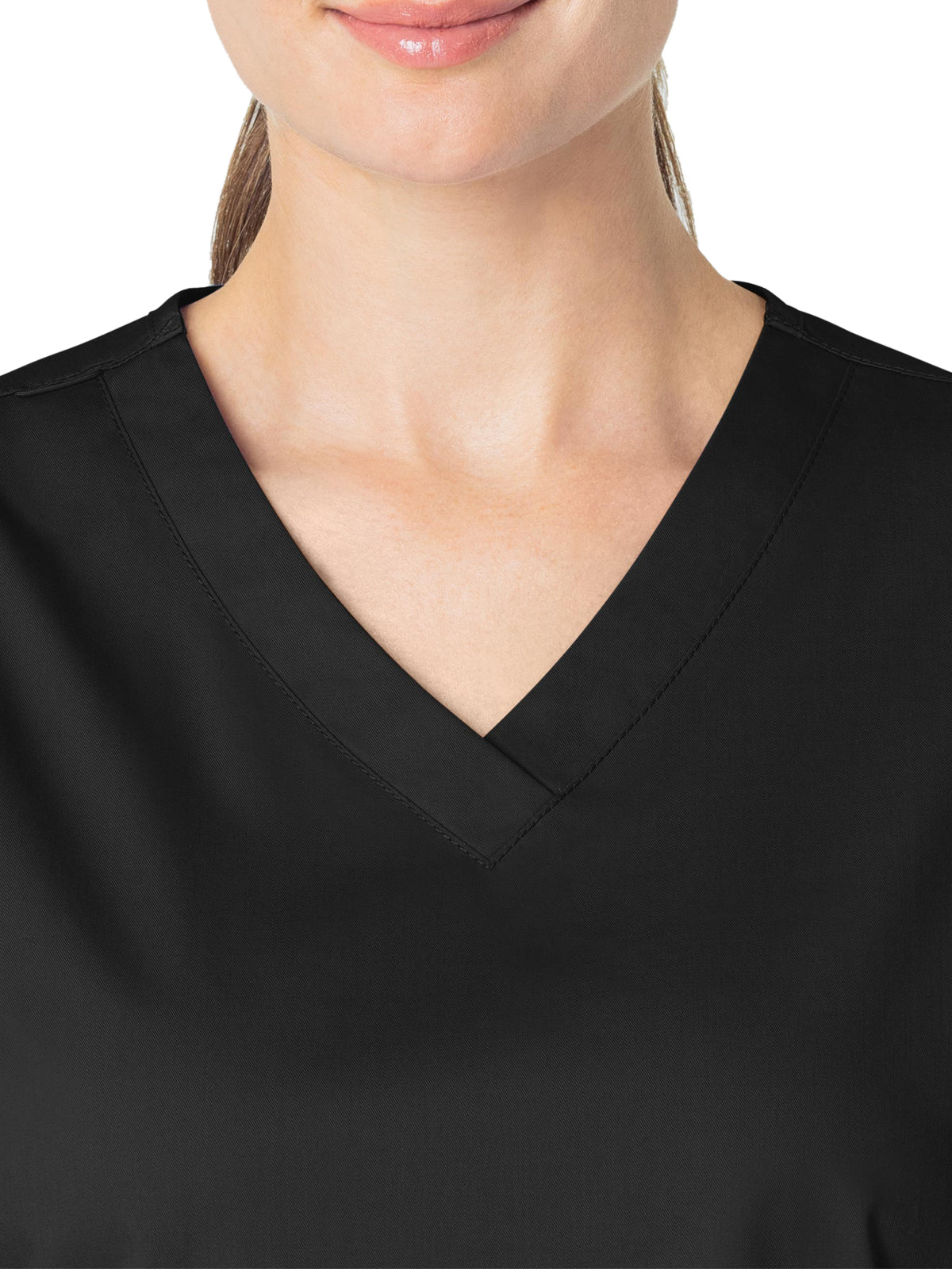 Women's Four-Pocket V-Neck Top - 101 - Black