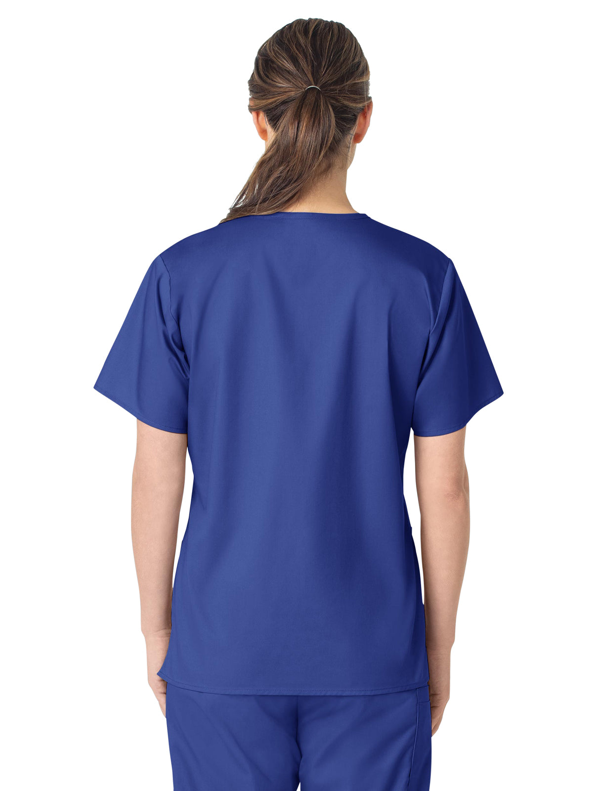 Women's Four-Pocket V-Neck Top - 101 - Galaxy Blue