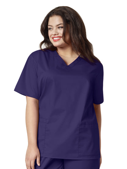 Women's Four-Pocket V-Neck Top - 101 - Grape