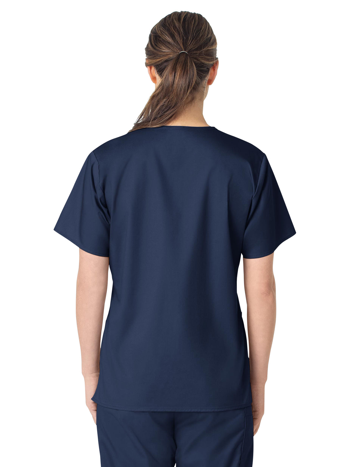 Women's Four-Pocket V-Neck Top - 101 - Navy