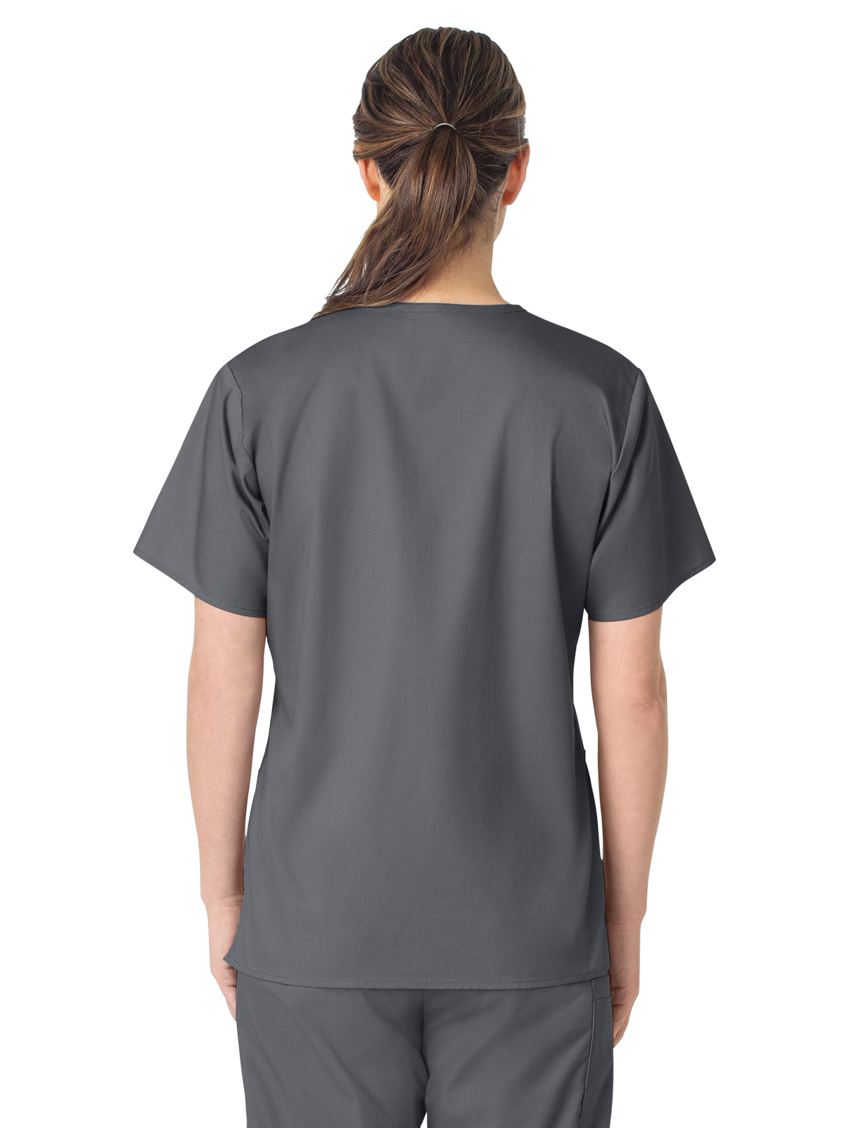 Women's Four-Pocket V-Neck Top - 101 - Pewter