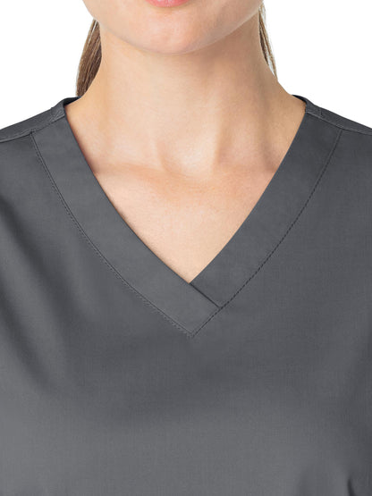 Women's Four-Pocket V-Neck Top - 101 - Pewter